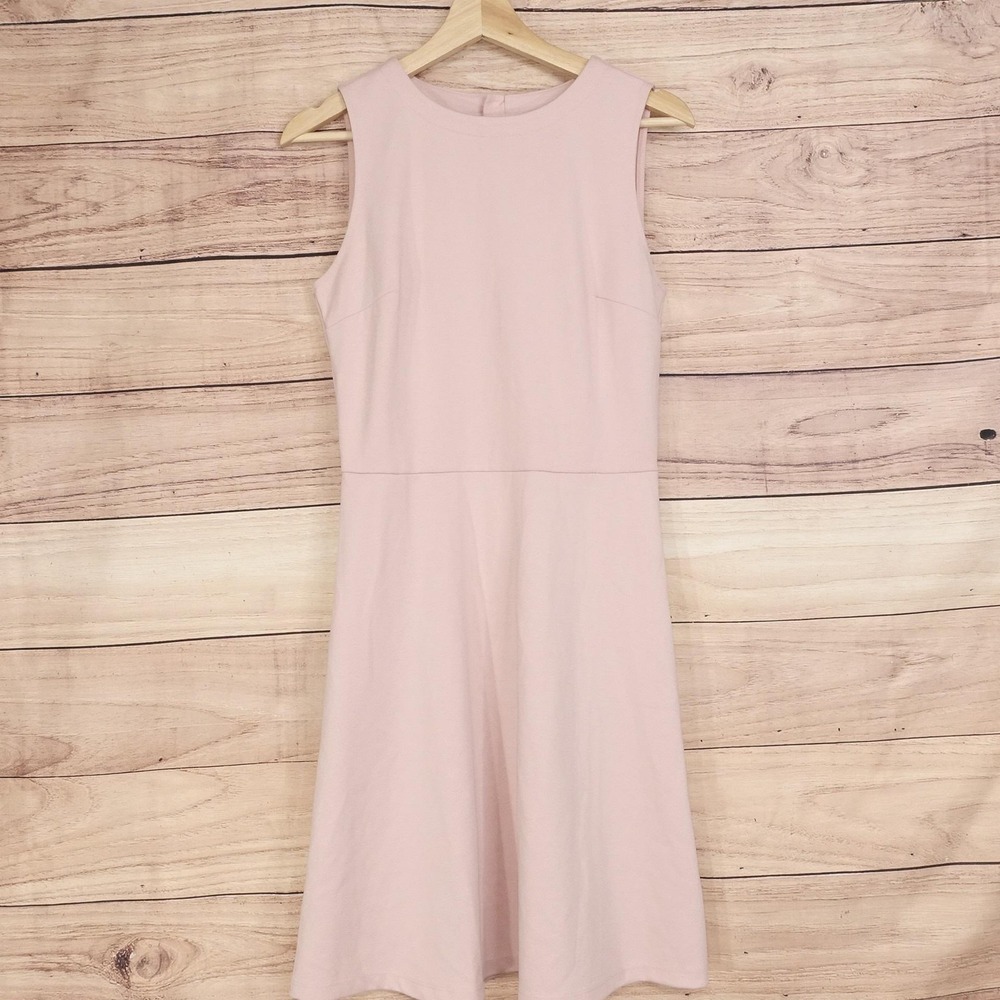 Gap Dress Womens 4 Tall Pink Sleeveless A-Line Knit Knee Length Zip Stretch